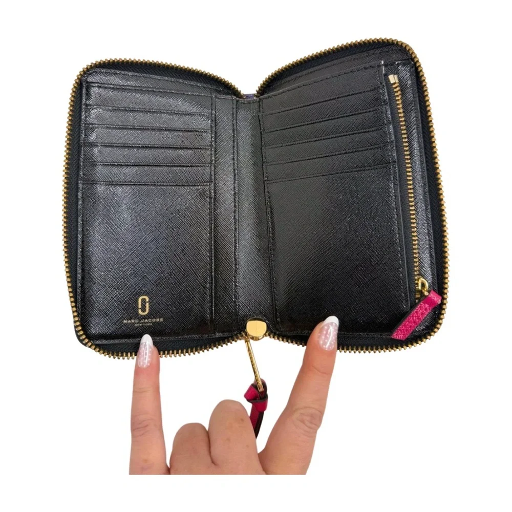 Marc Jacobs Snapshot Compact Wallet Colorblock Saffiano Leather Zip Around